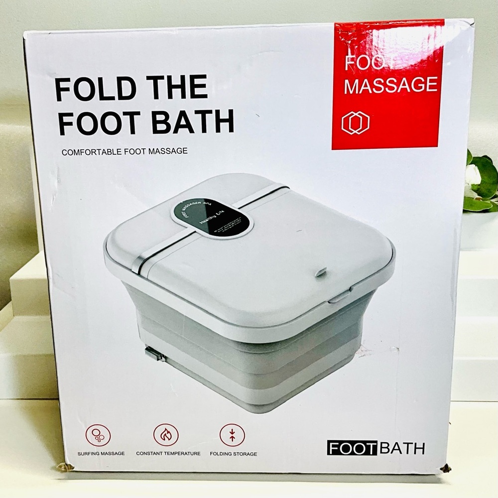 Collapsible Foot Spa Bath Massager with 8 Massage Rollers,Pedicure Foot Spa